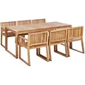 Beliani Gartenmöbel-Set, Hellbraun, Holz, Gartenmöbel, Gartenmöbel-Sets