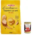 3x Pasta Le Emiliane Cappelletti alla Carne, Pasta -Eiernudeln mit 100% frischen italienischen Eiern, ideal in Brühe oder Sauce, 250 g + italian Gourmet polpa 400g