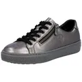 Rieker Sneaker mit Memosoft-Innensohle, Freizeitschuh, Halbschuh, Schnürschuh silberfarben 41 EU