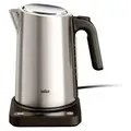 Braun WK 5205 BK, 1,7 l, 2200 W, Schwarz, Edelstahl, Edelstahl, Regelbare Temperatur, Wasserstandsanzeige - Schwarz/Silber
