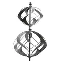 HAFIX Windrad Windtulpe 3D Optik Ø45cm. Windspiel für den Garten aus Metall. Windmühle mit Höhenverstellung dekorativ einzigartiger Blickfänger, wetterfest & UV-beständig in anthrazit H: 183cm.