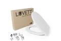 LUVETT WC-Sitz C100 mit Absenkautomatik, Duroplast Antibakteriell, Universelle O-Form (Komplett-Set, Inklusive 3 Befestigungsarten), mit Original SoftClose® Absenkautomatik, Duroplast