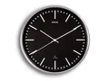 MAUL | Wanduhr MAULfly | Aluminium gebürstet | Ø 305 mm | Funkuhrwerk | Schwarz
