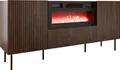 MIRJAN24 Kommode Tacos 180 mit Kamin, Sideboard, Schrank, Modern, Stahlfüße, Wohnzimmer Kollektion (Farbe: Nuss Warmia)