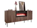 Mirjan24 Kommode Trigev 180 EF mit Elektrischem Kamin, Mehrzweckschrank mit 2 Türen, Realistische LED-Flamme, Anrichte, Highboard, Sideboard, Esszimmer (Nuss Warmia)
