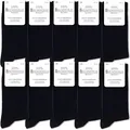 Occulto Herren 100% Baumwollsocken 10-20er Pack (Modell: Ingo) - Schwarz - 39-42