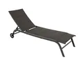 DEGAMO Gartenliege Rollenliege Riva, Stahlgestell grau, Liegefläche Kunstgewebe gepolstert grau, verstellbar, Outdoor