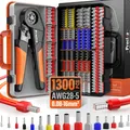 Crimpzangen Aderendhülsen Set, Crimpzange 0,08-16mm² Aderendhülsenzange mit 3...