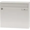 Renz - Briefkasten Mit Namensschild 370x330x100mm - Robuster Aufhängebriefkasten Serie 17, Stahl Weiß Ral 9016