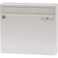 Renz Briefkasten mit Namensschild 370x330x100mm - robuster Aufhängebriefkasten Serie 17, Stahl weiß RAL 9016