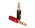 Dynavox Rundstecker Bananenstecker rot / schwarz, 4er-Set, Kunststoff