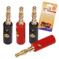 Dynavox Bananenstecker 4 Stück 2 x Rot 2 x Schwarz Bananen Federstecker