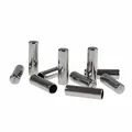 maDDma 10 Kordelenden Metall Endstück 5x17mm für 4mm Kordel, Farbwahl - Schnur rund