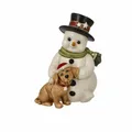 Goebel Figur Mein liebster Freund, Schneemann mit Hund, Steingut, 12 cm 66704571