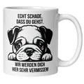 Momentals® Tasse Abschied | Hund & Spruch | Echt schade dass du gehst