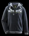 ROADSIGN australia Herren Sweatjacke mit Kapuze - Kapuzenjacke gefüttert mit Berberfleece in Schwarz Größe 3XL