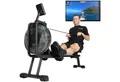 Skandika Rudergerät Mora, Wasser Rudergerät für Zuhause, mit Wasserwiderstand, aufstellbar, KinomapApp kompatibel, Bluetooth, Computer, Tablet Halterung, 90° Tank