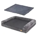 BingoPaw Orthopädisches Hundebett XL 100x75 cm: Hundesofa für Grosse mittelgroße Hunde, Ergonomische Hundebetten mit Rand, 2 in 1 Abnehmbar Waschbar rutschfest Hundematratze