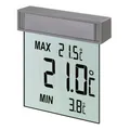 TFA Dostmann Vision digitales Fensterthermometer aussen, 30.1025, selbstklebend, großes Display mit Außentemperatur, Höchst- und Tiefstwerte, 97 x 22 x 105 mm, Silber