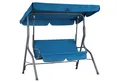 Casaria Hollywoodschaukel, 1 tlg., 2 Sitzer wetterfest Atlantik Blau 200kg Belastbar Rückenlehne Garten