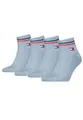 Tommy Hilfiger Unisex Quarter Socken im Retro Design knöchelhoch 4-er Pack, Farbe:Light Blue Melange, Socken & Strümpfe:43-46