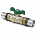PipeTec Deutschland Pressfitting Pipetec Press- DVGW Kugelhahn, Alu-Verbundrohr Flügelgriff grün, inkl. beigl.Hebelgriff