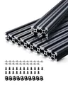 VEVOR 10er Set Aluprofil, 1000 mm T-Nut 2020 Aluminium-Strangpressprofil, eloxierte Linearschiene nach europäischem Standard, Nutenprofil für 3D-Drucker, CNC-Maschine DIY, Lasergravur, Schwarz