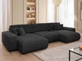 S-Style Möbel Wohnlandschaft Mollis mit Schlaffunktion und Bettkasten aus Plüschcord