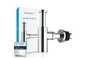 Bächlein Siphon Eleganter Waschbeckenablauf, (Hochwertiger Waschbeckensiphon, Chromfarben), Innovative Reinigungsöffnung, Universell einsetzbar