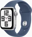 APPLE Watch SE GPS 40mm Silver Aluminium Case with Denim Sport Band - S/M