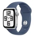 Apple Watch SE (2024) Aluminium 40mm silber (Sportarmband denim) S/M