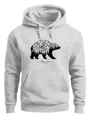 Neverless Hoodie Herren Bär Abenteuer Berge Wald Bear Mountains Adventure Kapuzen-Pullover Männer Grau 3XL