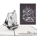 Pop-Up Karte Piratenschiff - 3D Geburtstagskarte & Einladungskarte mit Modell Piraten Schiff - zum Kindergeburtstag und als Geschenkverpackung, Einladung zur Piratenparty & Glückwunschkarte