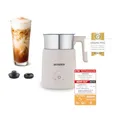 Severin Design Induktions-Milchaufschäumer, elektrischer Milchschäumer mit Edelstahlbehälter, kaltes und warmes Aufschäumen, Schokoladen-Funktion, geeignet für vegane Milch, Aesthetic, beige, SM 3589