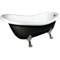 RETRO Freistehende Badewanne 158x73x72cm, Füsse Chrom, schwarz/weiss