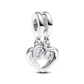 PANDORA Moments Für immer & Ewig Teilbarer Charm-Anhänger aus Sterling Silber mit Zirkonia, Kompatibel Moments Armbändern, 793232C01
