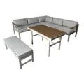 Lounge Set Miami Gartenmöbel Sitzgruppe Outdoor Lounge grau