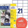 AVERY Zweckform Etiketten 3481-10 weiß 70,0 x 41,0 mm, 10 Blatt