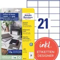 Zweckform Universaletiketten 3481-10, weiß, 70 x 41mm, 10 Blatt, 210 Stück