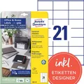 AVERY Zweckform Etiketten 3481-10 weiß 70,0 x 41,0 mm