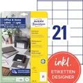 AVERY Zweckform 3481-10 Adressaufkleber (210 Etiketten, 70x41mm auf A4, FSC, bedruckbare Absenderetiketten, selbstklebende Klebeetiketten mit ultragrip, ideal fürs HomeOffice) 10 Blatt, weiß