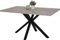 Vierfußtisch Cleo, Nachbildung Betonoptik, Melaminbeschichtung, Metall-Stern-Gestell, 140x90 cm