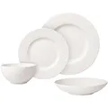 Villeroy & Boch – Manufacture Rock Blanc Tafel-Set, 16 Tlg., Geschirr Set Für 4 Personen, Premium Porzellan, Weiß
