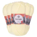 5 x 100g Strickgarn Kartopu NO:1 Wolle Anti Pilling Effekt Oeko-Tex zertifiziert Wolle Farbwahl, Farbe:K025 creme