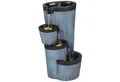 Outsunny Gartenbrunnen Zierbrunnen mit LED-Beleuchtung und 4 Stufen, 33 cm Breite, Wasserbecken BxT: 33x30 cm, (Wasserbrunnen, 1 tlg., Springbrunnen), für Gartenteich, Balkon, Kunstharz