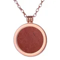 Morella Damen Halskette Rosegold 70 cm Edelstahl und Anhänger mit Edelstein roter Jaspis Coin 33 mm Chakren Scheibe in Schmuckbeutel