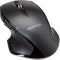Amazon Basics Ergonomische kabellose Maus, 1600 DPI, Schwarz - Schwarz