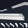 MARBET DESIGN Stuckleisten XPS Styropor weiß - Deckenleisten Deckenabschlussleisten E-Leisten - (Innen- & Außenecke E-23)