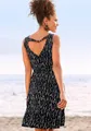 s.Oliver Druckkleid, mit Zierband hinten, kurzes Sommerkleid im Alloverdruck, Strandkleid, Gr. 42 - N-Gr, schwarz-beige-bedruckt N-Gr