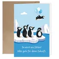 Abschiedskarte Kollegen Lustig Karte Pinguin zum Abschied Ruhestand Rente Kl...